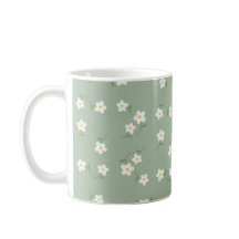 Sage Daisy Bloem Mok | Handgetekende Botanische