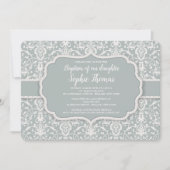 Sage Damask Invitation Kaart (Voorkant)