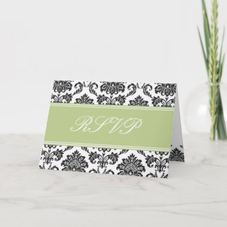 Sage Damask RSVP-kaart