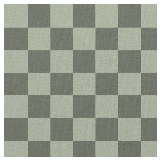 Sage Dark Green Checker Checkerboard Checkered Stof (Close Up)