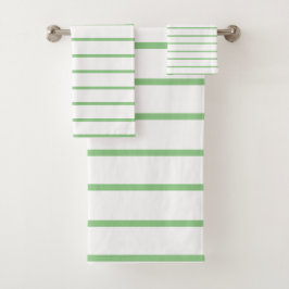 Sage decoratieve streeppatroon bad handdoek