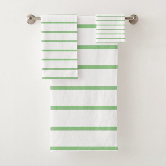 Sage decoratieve streeppatroon bad handdoek (Insitu)