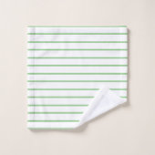 Sage decoratieve streeppatroon bad handdoek (Wasdoekje)