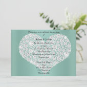 SAGE DIAMOND HEART ELEGANT WEDDING Invitation Kaart (Staand voorkant)