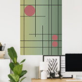 Sage Drift No. 1 — Moderne Geometrische Muurkunst Poster (Thuiskantoor)
