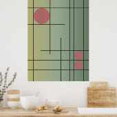 Sage Drift No. 1 — Moderne Geometrische Muurkunst Poster (Keuken)