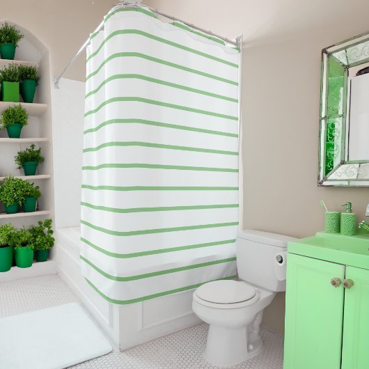 Sage dunne lijnen strepen Patroon Douchegordijn
