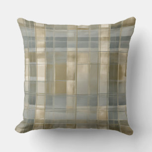 Sage Dusty Blue Moderne Boerderij Plaid Kussen