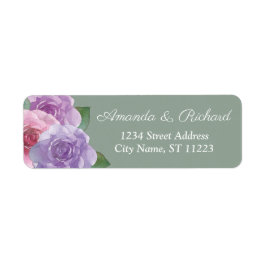 Sage Dusty Pink Paarse Elegant Floral Wedding Etiket