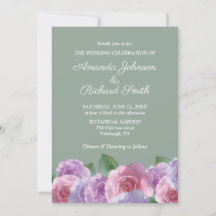 Sage Dusty Pink Paarse Floral Wedding