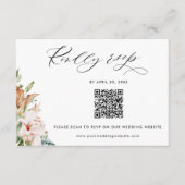 Sage, Earthy Blooms QR Code Rsvp Online Weddenscha Informatiekaartje (Voorkant)