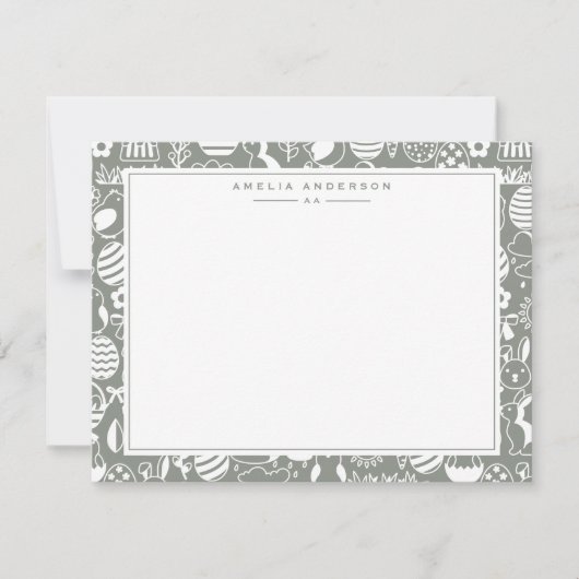 Sage Easter Egg Frame Note Card Kaart (Voorkant)