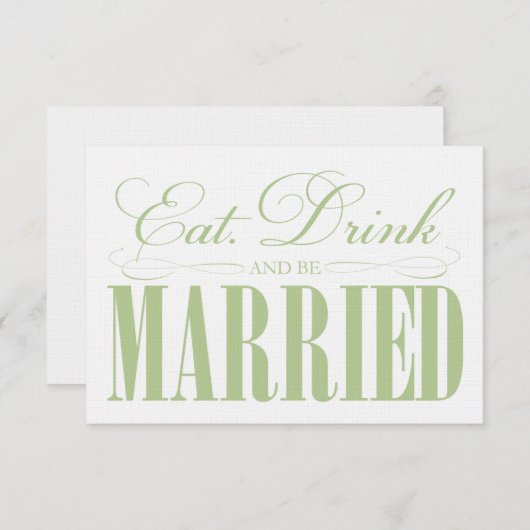 Sage Eat, Drink & getrouwd zijn | Behuizing Informatiekaartje (Voorkant / Achterkant)