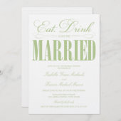 Sage Eat, Drink & getrouwd zijn | repetitie diner Kaart (Voorkant / Achterkant)