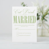 Sage Eat, Drink & getrouwd zijn | Response Kaart (Staand voorkant)