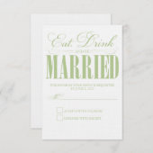 Sage Eat, Drink & getrouwd zijn | Response Kaart (Voorkant / Achterkant)