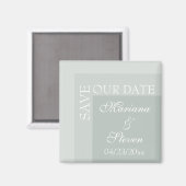 Sage Eenvoudig Modern Chique Script Bruiloft Magneet (Voorkant / Achterkant)