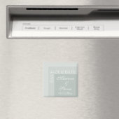 Sage Eenvoudig Modern Chique Script Bruiloft Magneet (Insitu (Vaatwasser))