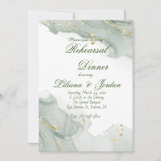 Sage EENVOUDIG SYLISH-repetitie Invitities in het  Kaart (Voorkant)