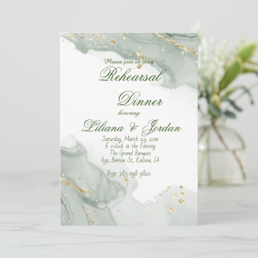 Sage EENVOUDIG SYLISH-repetitie Invitities in het  Kaart (Staand voorkant)