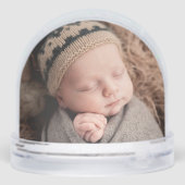 Sage | Eenvoudige klassieke baby's eerste kerstfot Sneeuwbol (Achterkant)