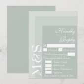 Sage Eenvoudige Moderne Script Trouw RSVP Kaart (Voorkant / Achterkant)