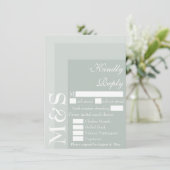 Sage Eenvoudige Moderne Script Trouw RSVP Kaart (Staand voorkant)