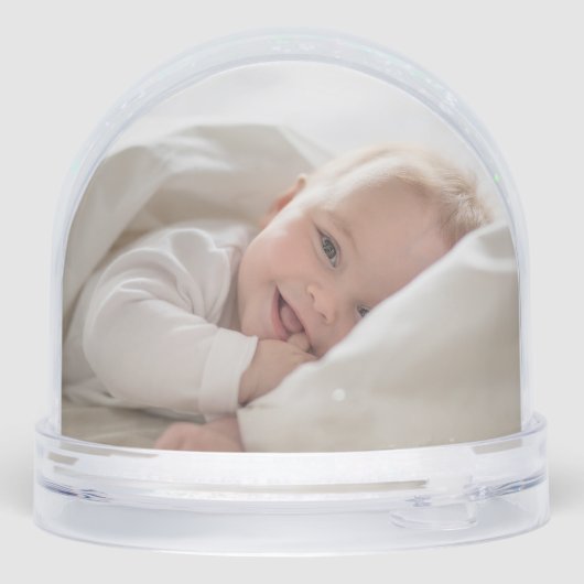 Sage | Eenvoudige & zoete eerste kerst Baby foto Sneeuwbol (Achterkant)