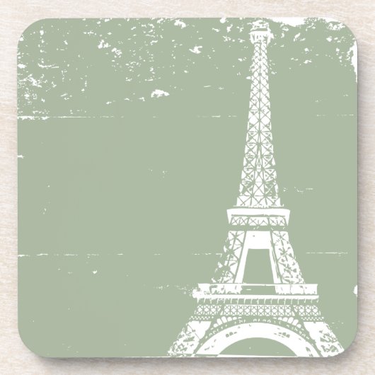 Sage Eiffel Tower Cork Onderzetters (Voorkant)