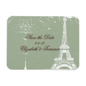 Sage Eiffel Tower Save the Date Wedding Magnets Magneet (Horizontaal)