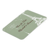 Sage Eiffel Tower Save the Date Wedding Magnets Magneet (Linkerzijde)