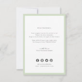 Sage elegant botanisch met kleine logo bedankkaart (Achterkant)