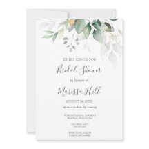 Sage Elegant Eucalyptus Bridal Shower Invitation