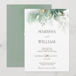 Sage Elegant Eucalyptus Weddenschap Kaart