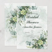 Sage Elegant Greenery vrijgezellenfeest Kaart (Voorkant / Achterkant)