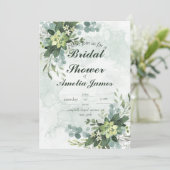 Sage Elegant Greenery vrijgezellenfeest Kaart (Staand voorkant)