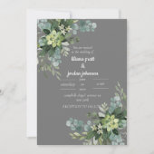 Sage Elegant Greenery WEDDING Kaart (Voorkant)