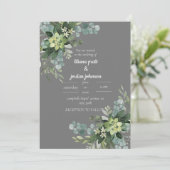 Sage Elegant Greenery WEDDING Kaart (Staand voorkant)