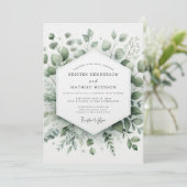 Sage Elegant Greenery Wedding Kaart (Staand voorkant)