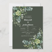 Sage Elegant Greenery WEDDING Kaart (Voorkant)