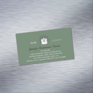 Sage Elegant Handgemaakte Soy Wax Kaars Magnetisch Visitekaartje
