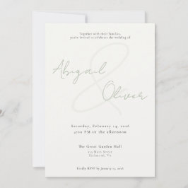 Sage Elegant & Minimal | Modern & Simple Wedding Kaart