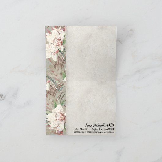 Sage Elegant Tropical Floral Foliage Hartelijk dan Bedankkaart (Binnen)