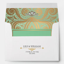 Sage Elegante Art Deco Diamant Gouden Trouwring