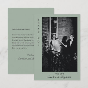 Sage Elegante Gepersonaliseerde Bericht Foto Bruil Bedankkaart