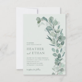 Sage Elegante Moderne Eucalyptus Groen Bruiloft Kaart