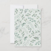 Sage Elegante Moderne Eucalyptus Groen Bruiloft Kaart (Achterkant)