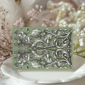Sage Elegantie Art Nouveau Save the Date Kaart