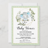 Sage Elephant Modern Baby shower Kaart (Voorkant)