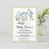 Sage Elephant Modern Baby shower Kaart (Staand voorkant)